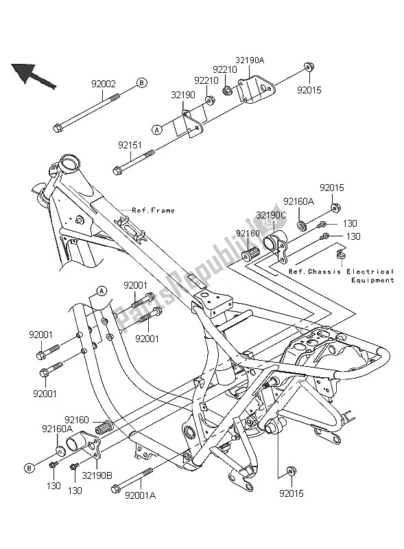 Tutte le parti per il Supporto Del Motore del Kawasaki W 650 2005