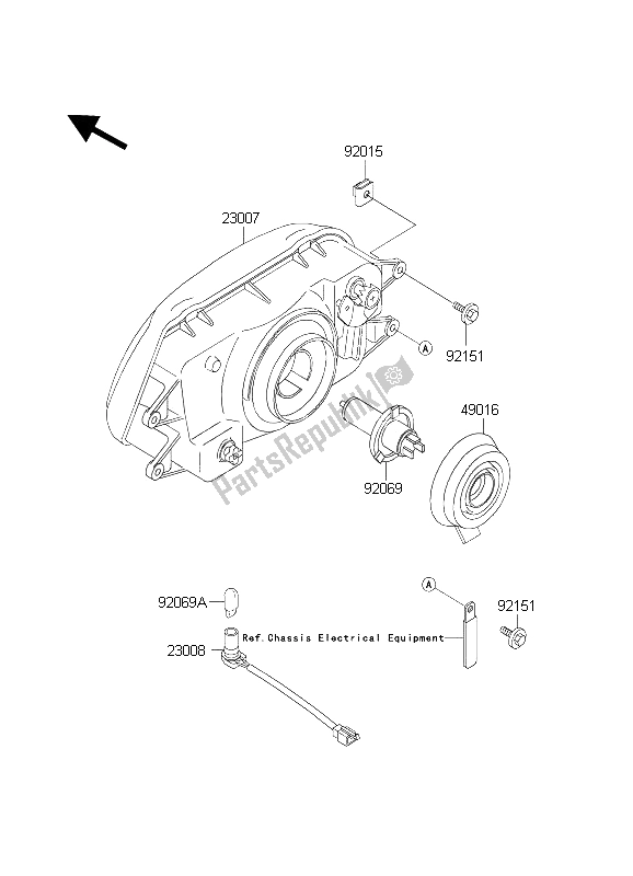 Tutte le parti per il Fari (s) del Kawasaki KLE 500 2003