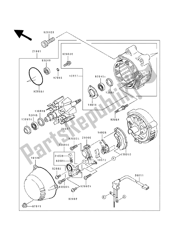 Wszystkie części do Generator Kawasaki ZZ R 1100 1993