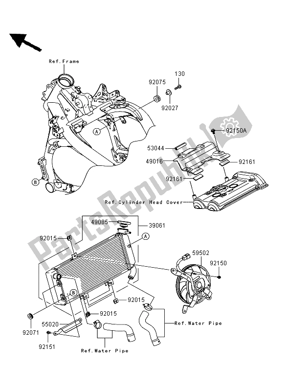 Toutes les pièces pour le Radiateur du Kawasaki Versys ABS 650 2009