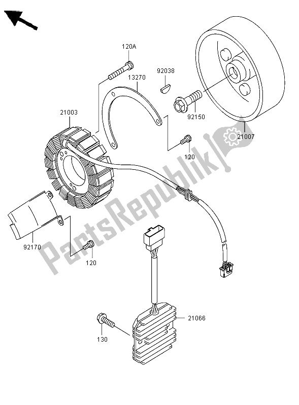 All parts for the Generator of the Kawasaki VN 800 Classic 2006