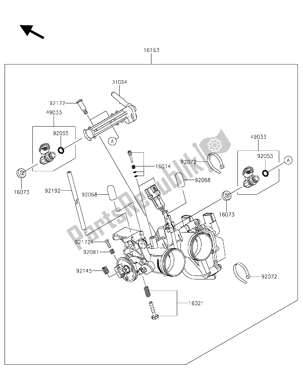 Tutte le parti per il Valvola A Farfalla del Kawasaki Z 300 2015