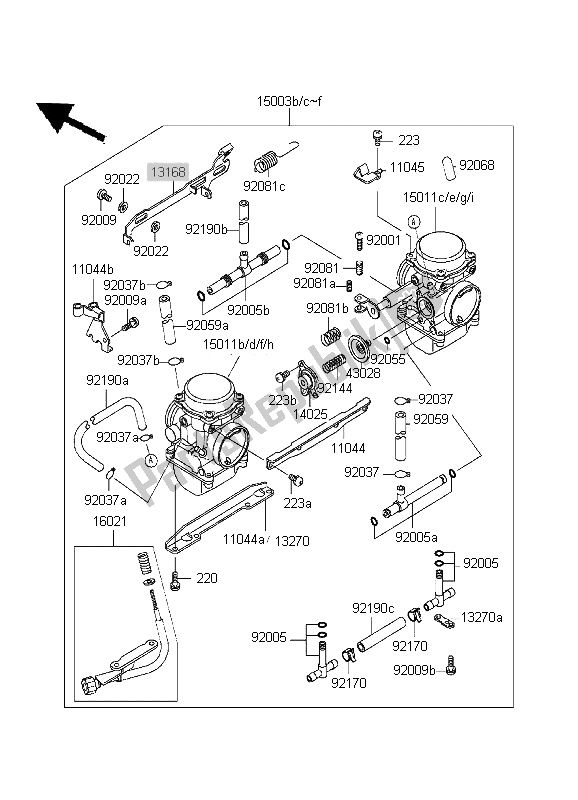 All parts for the Carburetor of the Kawasaki KLE 500 1999