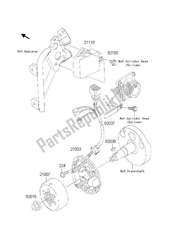 All parts for the Generator of the Kawasaki KX 85 SW 2002