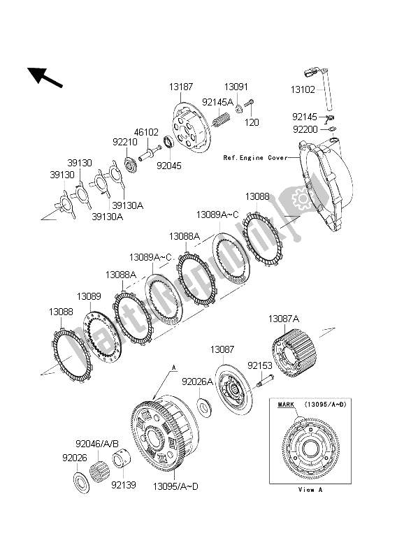 Todas las partes para Embrague de Kawasaki Ninja ZX 10 RR 1000 2004