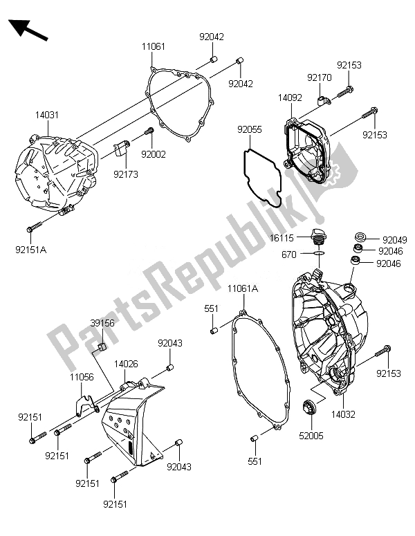 Toutes les pièces pour le Capot (s) Moteur du Kawasaki Z 800 ABS DEF 2014