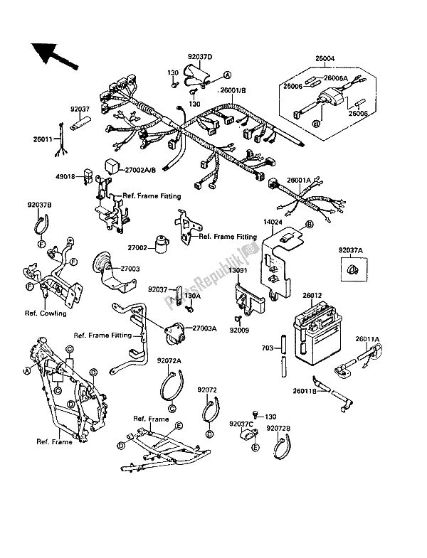 All parts for the Chassis Electrical Equipment of the Kawasaki KLR 650 1988
