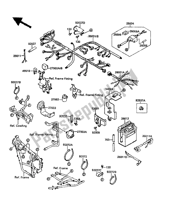 Wszystkie części do Wyposa? Enie Elektryczne Podwozia Kawasaki KLR 650 1988