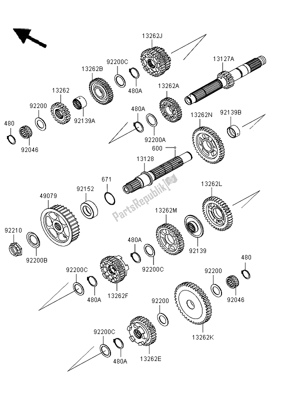 Toutes les pièces pour le Transmission du Kawasaki VN 1700 Voyager ABS 2012