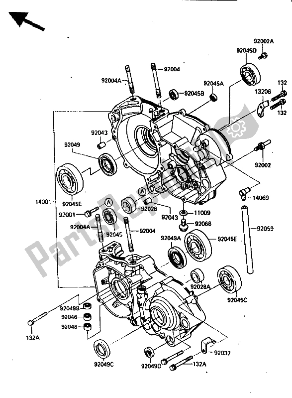 Alle onderdelen voor de Carter van de Kawasaki KX 250 1987