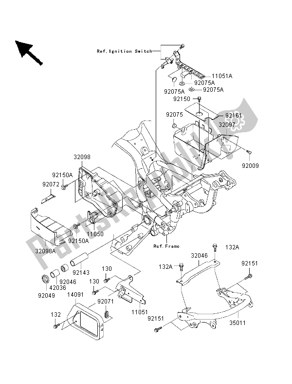 Toutes les pièces pour le Compartiment Des Piles du Kawasaki VN 1500 Drifter 1999