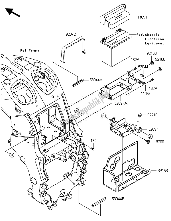 Toutes les pièces pour le Compartiment Des Piles du Kawasaki ZZR 1400 ABS 2014