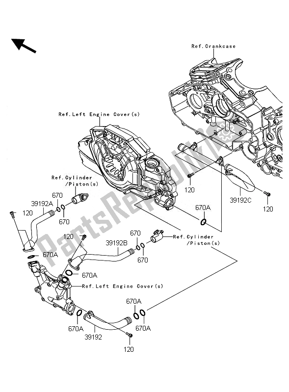 All parts for the Water Pipe of the Kawasaki VN 1700 Classic Tourer ABS 2011