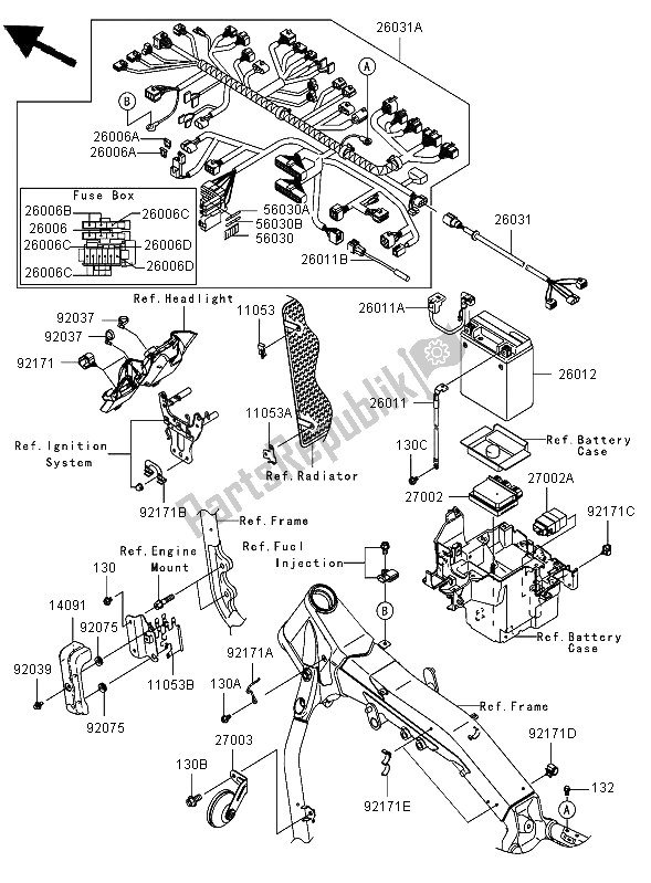 Todas las partes para Equipo Eléctrico Del Chasis de Kawasaki VN 2000 2006