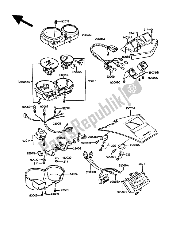 Todas las partes para Medidor (es) de Kawasaki GPZ 550 1985