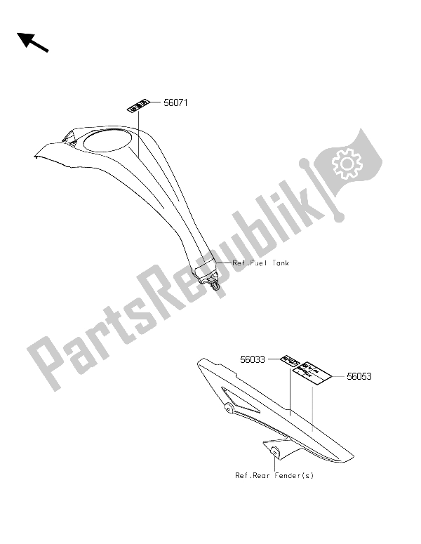 All parts for the Labels of the Kawasaki Z 1000 ABS 2015