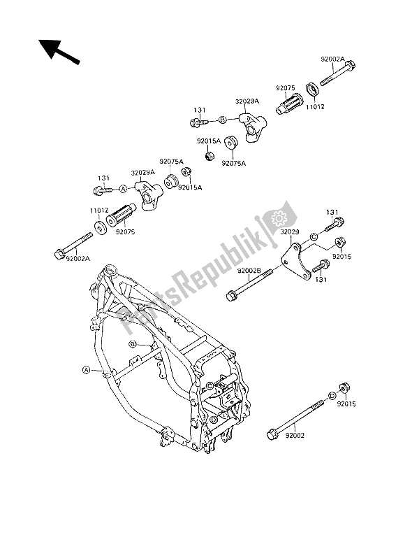 Tutte le parti per il Montaggi Della Struttura del Kawasaki GPX 600R 1994