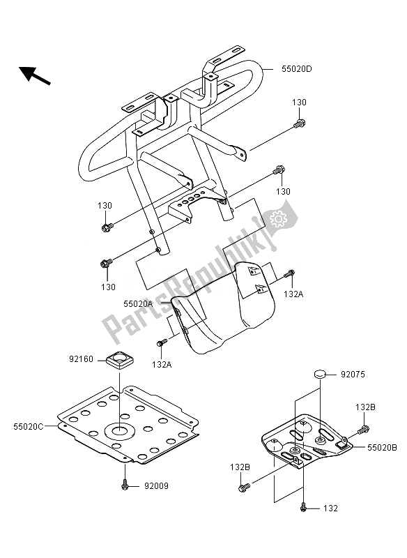 All parts for the Guard of the Kawasaki KVF 360 4X4 2010