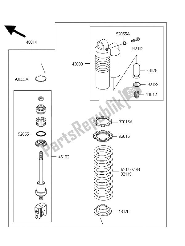 All parts for the Shock Absorber of the Kawasaki KX 85 SW LW 2013