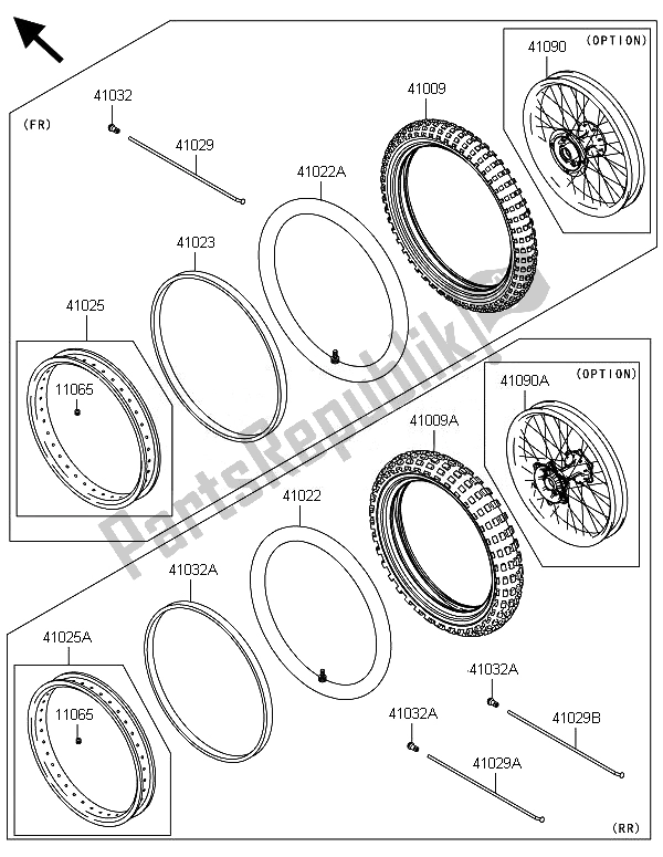 Alle onderdelen voor de Banden van de Kawasaki KLX 250 2014