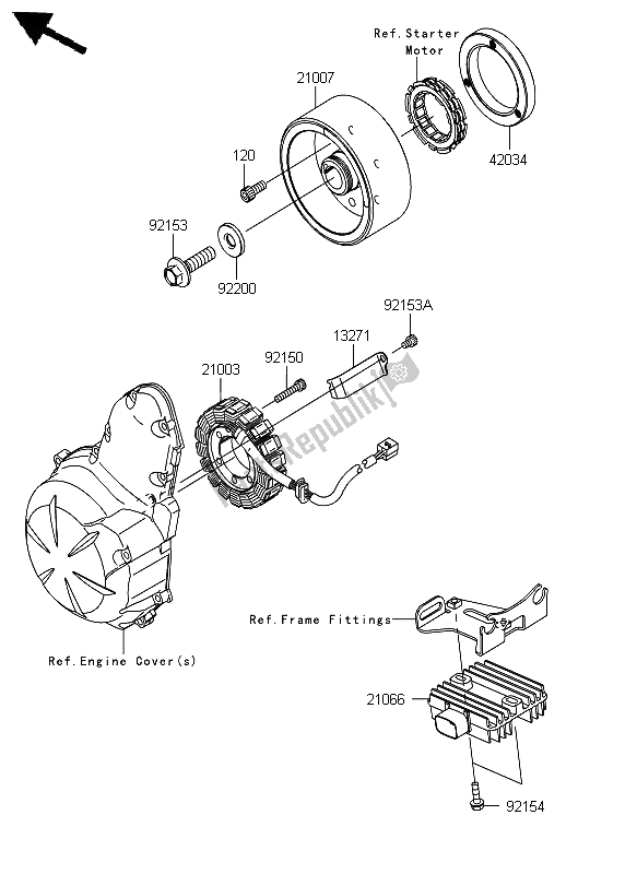 Todas las partes para Generador de Kawasaki ER 6F ABS 650 2012