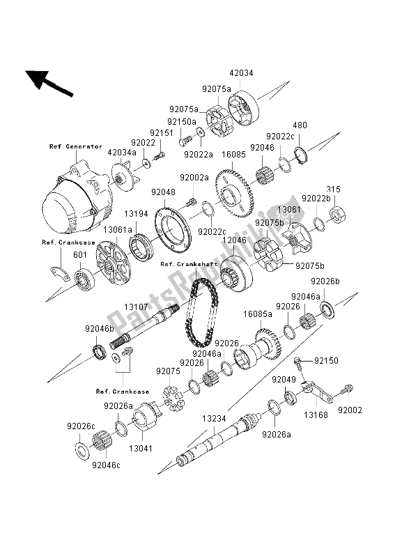 All parts for the Balancer of the Kawasaki ZRX 1200R 2002