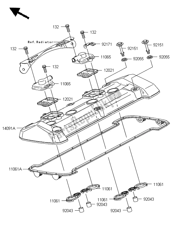 Tutte le parti per il Coperchio Della Testata del Kawasaki Z 750 ABS 2010