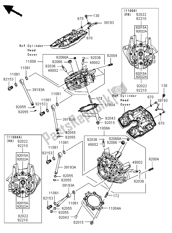 Tutte le parti per il Testata del Kawasaki VN 2000 2006