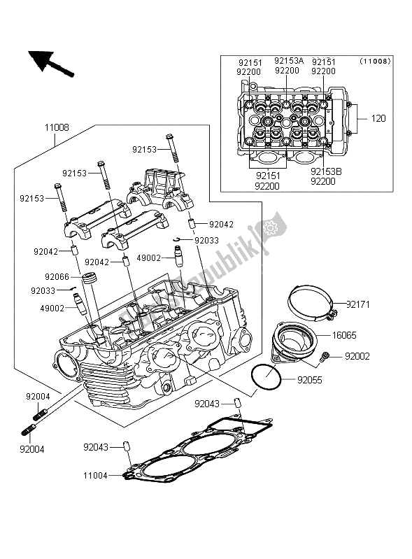 Todas las partes para Cabeza De Cilindro de Kawasaki Versys ABS 650 2009