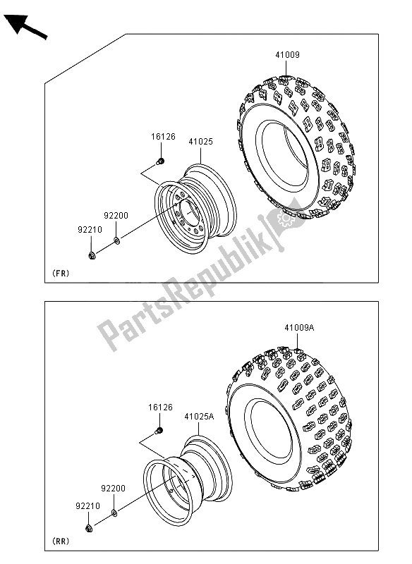 Toutes les pièces pour le Pneus du Kawasaki KFX 450R 2012