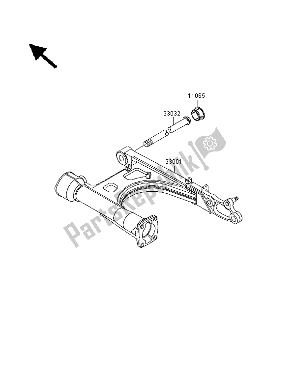 All parts for the Swingarm of the Kawasaki VN 1500 Classic Tourer 1998