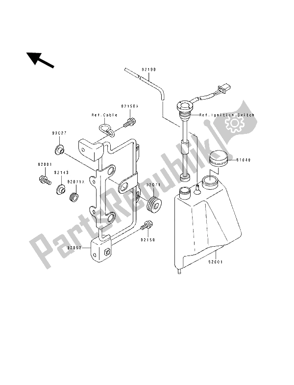 Toutes les pièces pour le Cuve à Mazout du Kawasaki KDX 125 1993