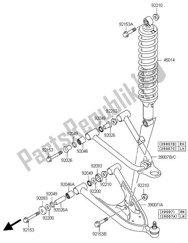 Tutte le parti per il Sospensioni Anteriori del Kawasaki KFX 400 2006