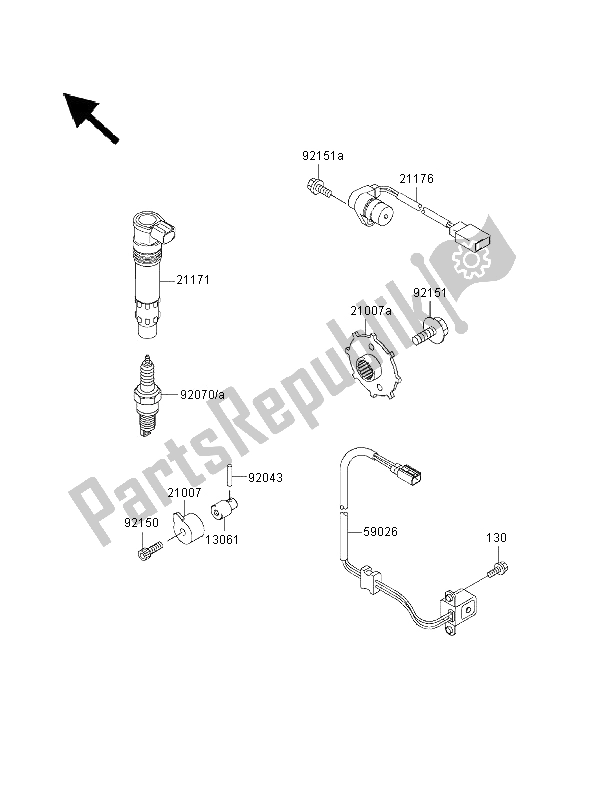 All parts for the Ignition System of the Kawasaki Ninja ZX 12R 1200 2000