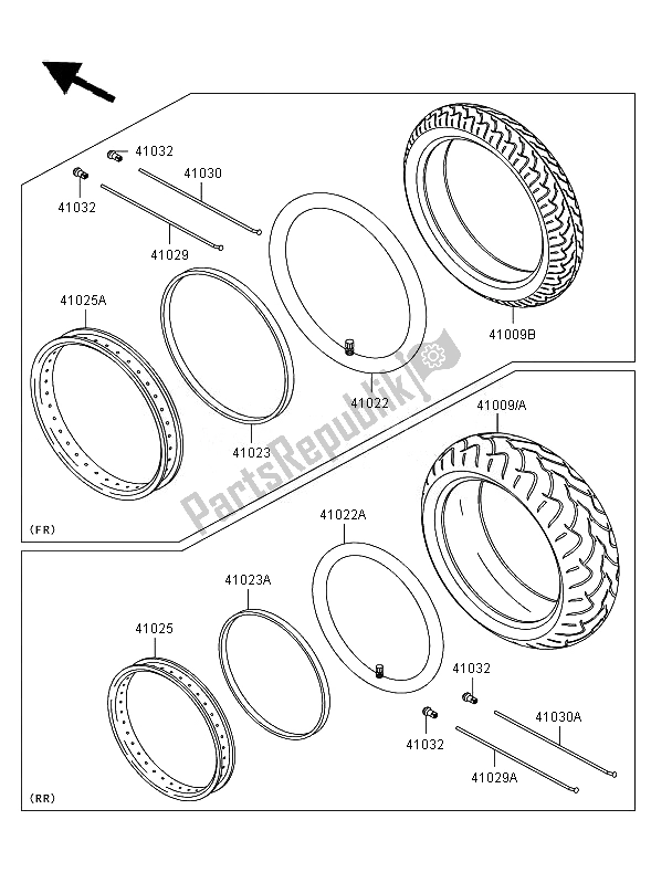 All parts for the Tires of the Kawasaki Eliminator 125 2007