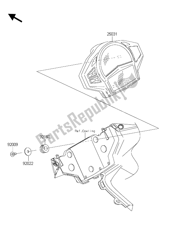 All parts for the Meter(s) of the Kawasaki ER 6F ABS 650 2015