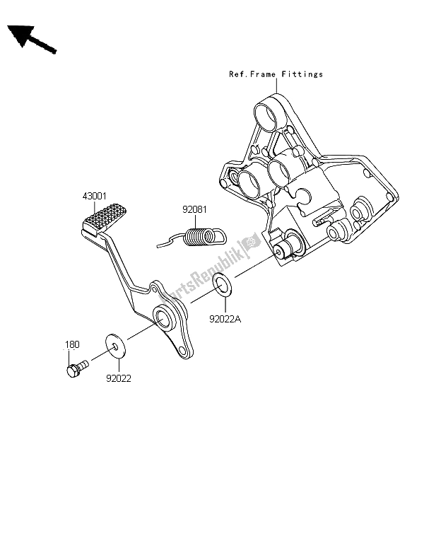 All parts for the Brake Pedal of the Kawasaki Versys 1000 2012