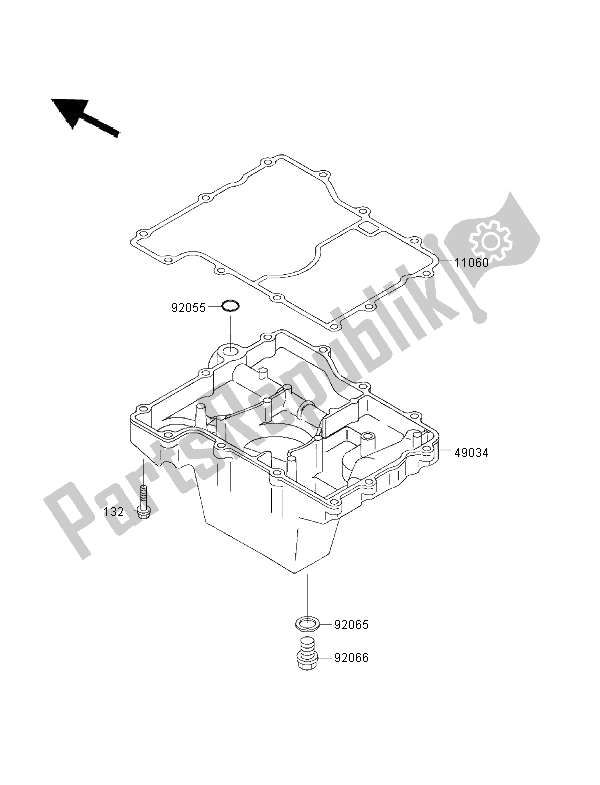 All parts for the Breather Cover & Oil Pan of the Kawasaki Ninja ZX 7 RR 750 1997