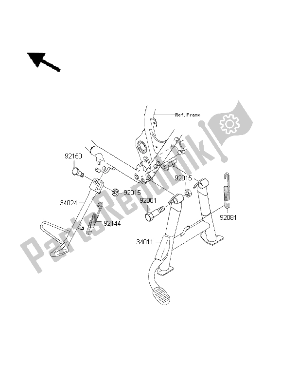 All parts for the Stand of the Kawasaki W 650 1999