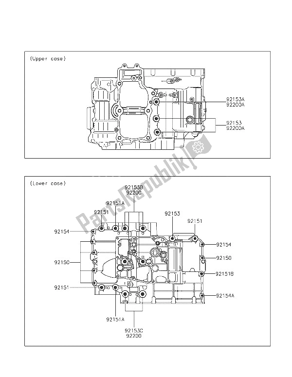 Todas las partes para Patrón De Perno Del Cárter de Kawasaki Vulcan S ABS 650 2016