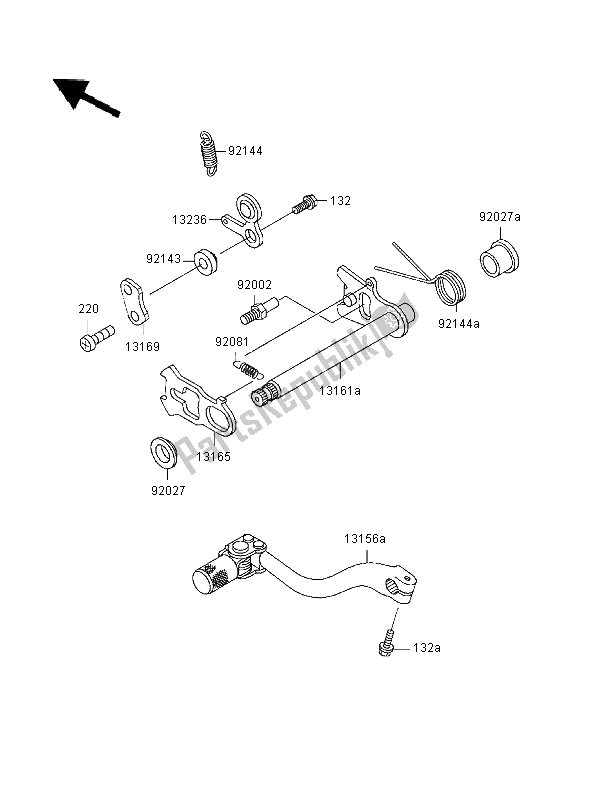 Toutes les pièces pour le Mécanisme De Changement De Vitesse du Kawasaki KX 500 1996