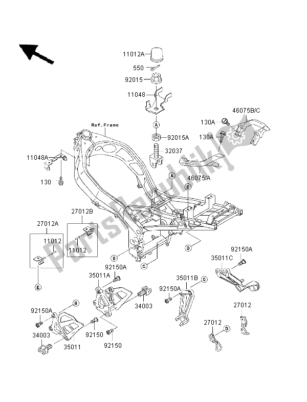 All parts for the Battery Case of the Kawasaki Ninja ZX 6R 600 1996