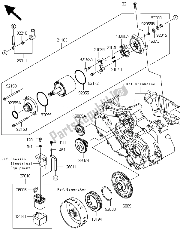 Todas las partes para Motor De Arranque de Kawasaki KFX 450R 2014