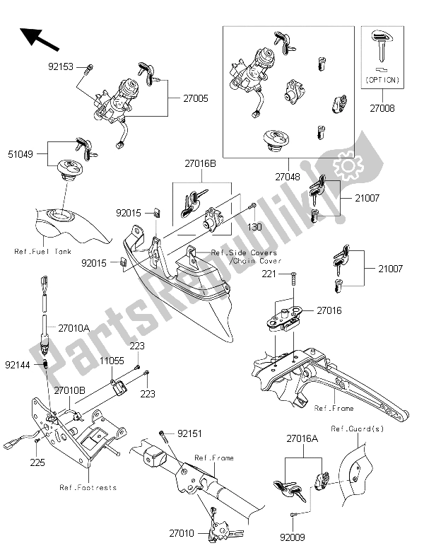 All parts for the Ignition Switch of the Kawasaki Vulcan 1700 Nomad ABS 2015