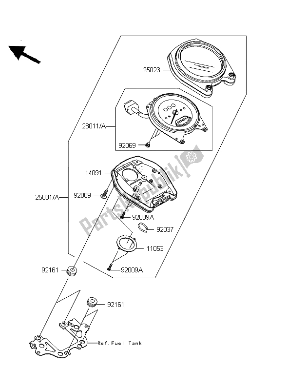 All parts for the Meter of the Kawasaki VN 2000 2004