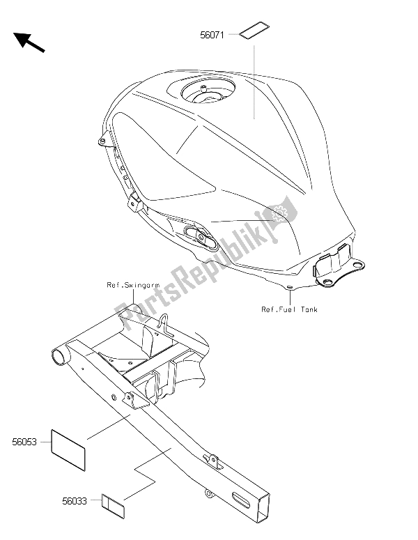 Toutes les pièces pour le Étiquettes du Kawasaki Ninja 300 ABS 2015