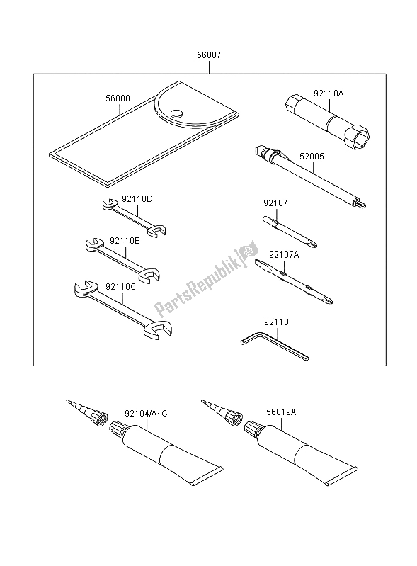 Toutes les pièces pour le Outils Propriétaires du Kawasaki VN 1600 Mean Streak 2006