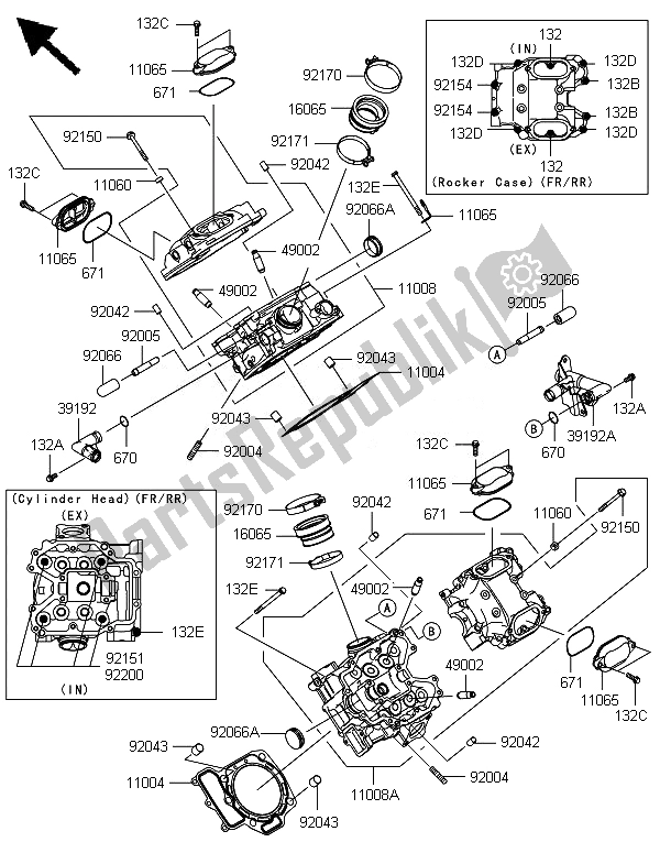 Todas las partes para Cabeza De Cilindro de Kawasaki Brute Force 750 4X4I Epsgef 2014