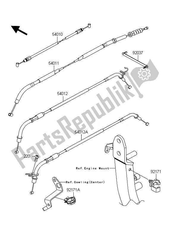 Toutes les pièces pour le Câbles du Kawasaki Z 1000 2010