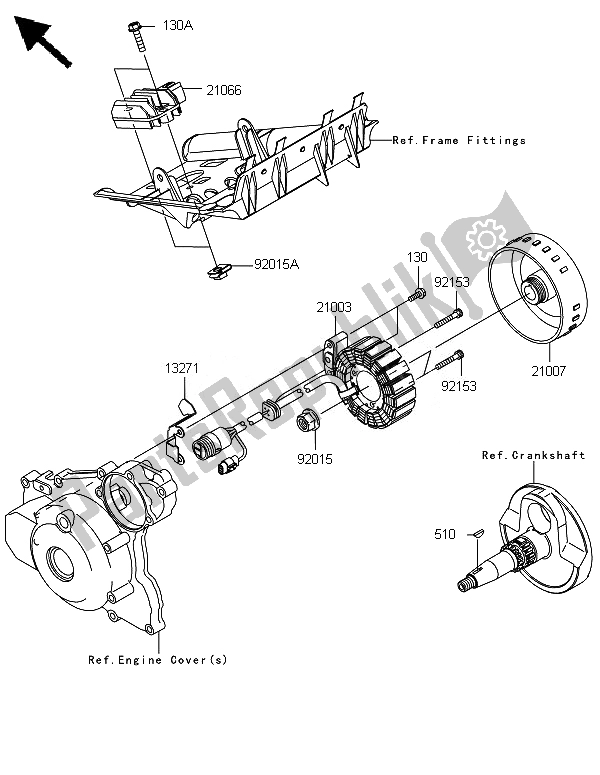 Tutte le parti per il Generatore del Kawasaki KFX 450R 2014